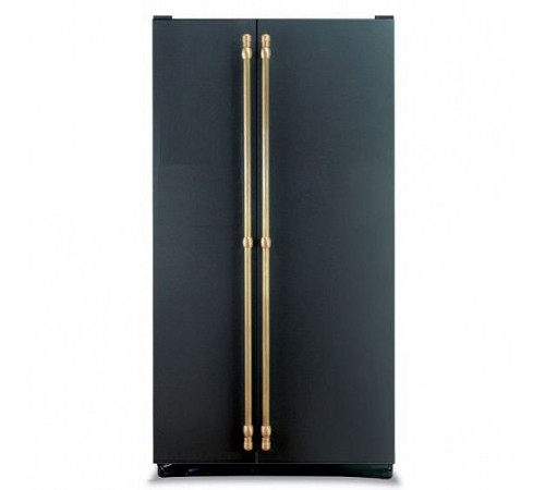 Холодильник IO MABE ORGF2DBHFNM черный, ручки золото/бронза