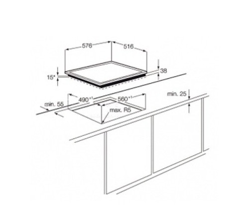 Варочная поверхность ELECTROLUX EHF16240XK