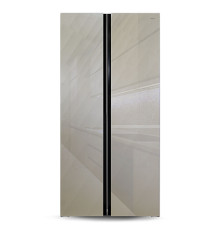 Холодильник GINZZU NFK-462 шампань стекло