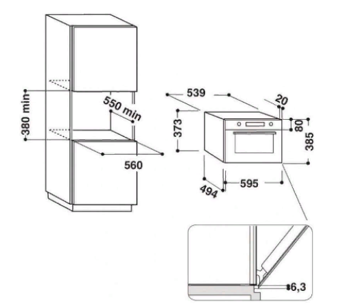 Встраиваемая микроволновая печь Hotpoint-Ariston MD 664 BL