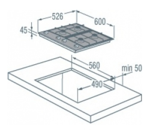 Газовая панель Gorenje GGS 64 AB