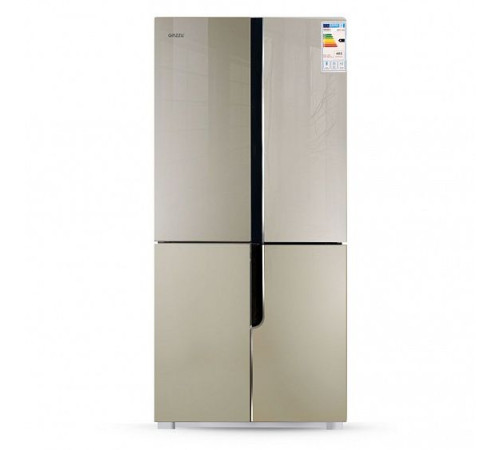 Холодильник Ginzzu NFK-500 стекло шампань