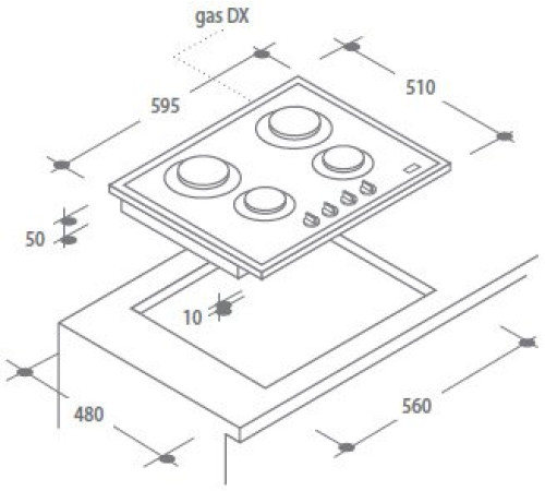 Газовая поверхность CANDY cvg 64 sgb