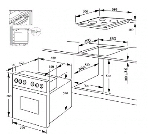 Газовый духовой шкаф RICCI RGO-610BL