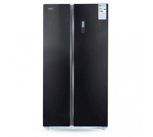 Холодильник Ginzzu NFK 580 черное стекло