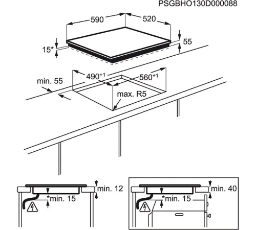 Варочная поверхность AEG HK 567440 FB черный