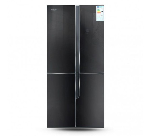 Холодильник Ginzzu NFK-500 черное стекло