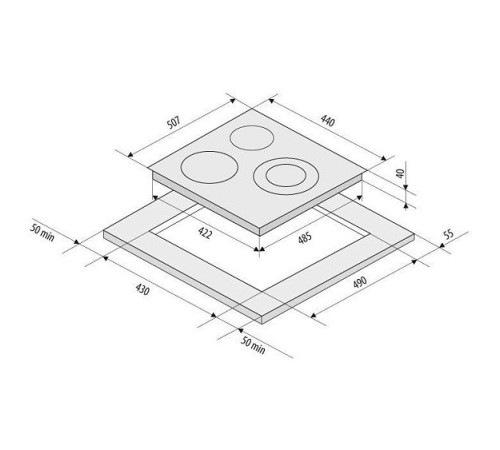 Стеклокерамическая панель KRONA DELIZIA 45 BL