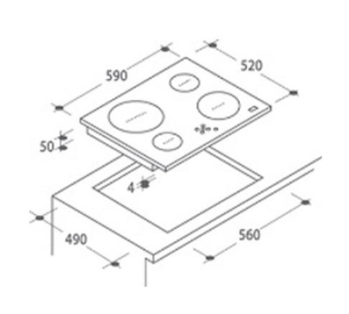 Стеклокерамическая панель CANDY CH 64 C/2