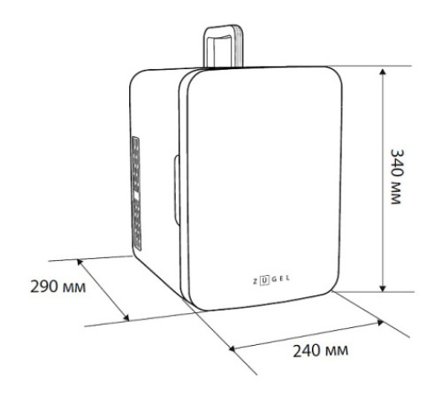 Холодильник для косметики ZUGEL ZCR-003X