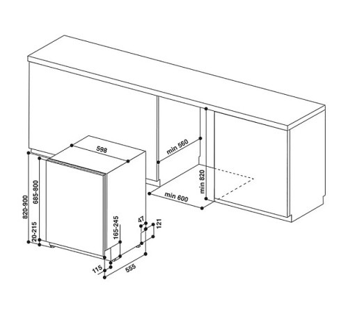 Посудомоечная машина HOTPOINT-ARISTON HIE 2B19 C N