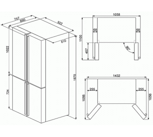 Холодильник SMEG FQ960P