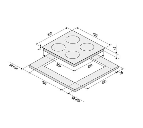 Варочная поверхность KRONA ZAUBER 60 BL 1DZTK