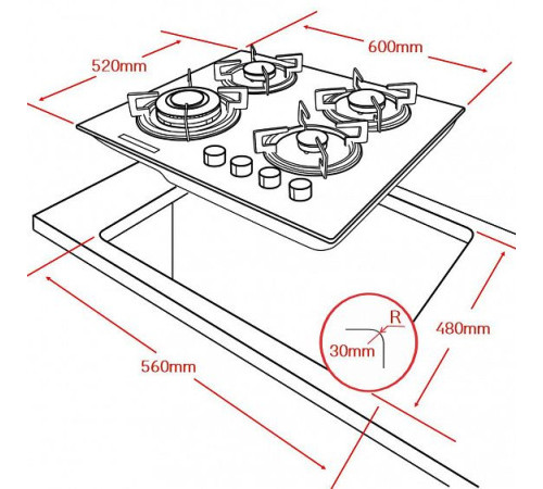 Варочная панель GINZZU HCG-443