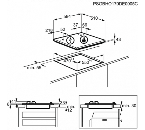 Газовая варочная панель ZANUSSI GPZ 262 HW