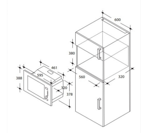 Встраиваемая микроволновая печь CANDY mic 20 gdfn