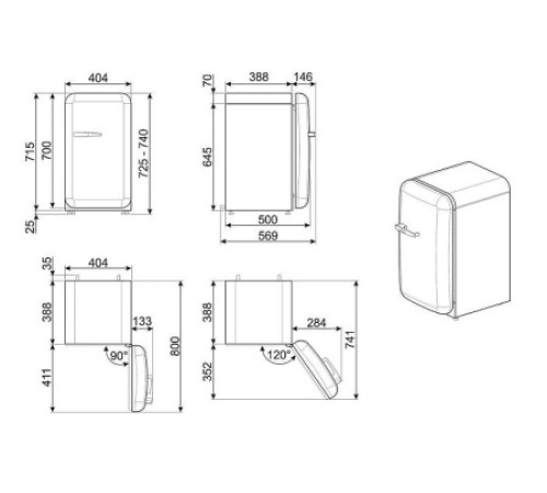 Холодильник SMEG FAB5RCR6
