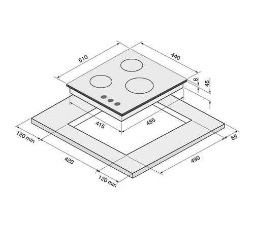 Варочная поверхность KRONA Hagel 45 WH W