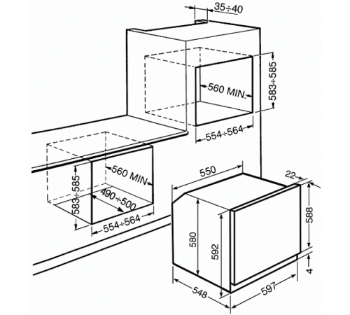 Электрический духовой шкаф SMEG sf122e