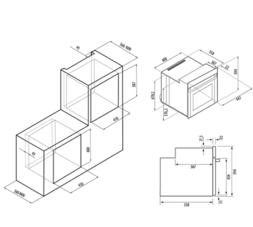 Духовой шкаф FORNELLI FGA 45 STRETTO