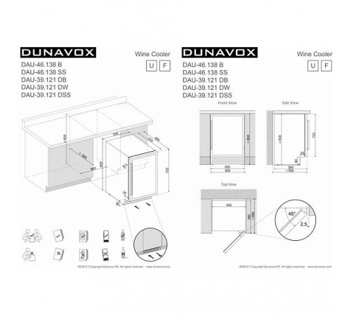 Винный шкаф DUNAVOX DAU-46.138B
