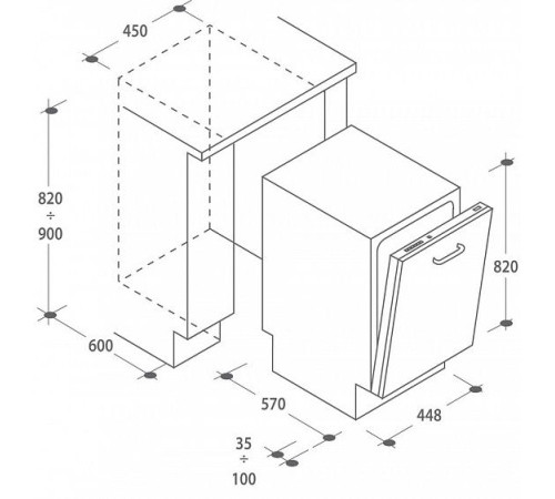 Встраиваемая посудомоечная машина CANDY CDI 9P52-07