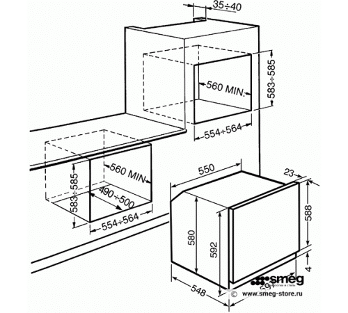 Духовой шкаф SMEG SF64M3VS