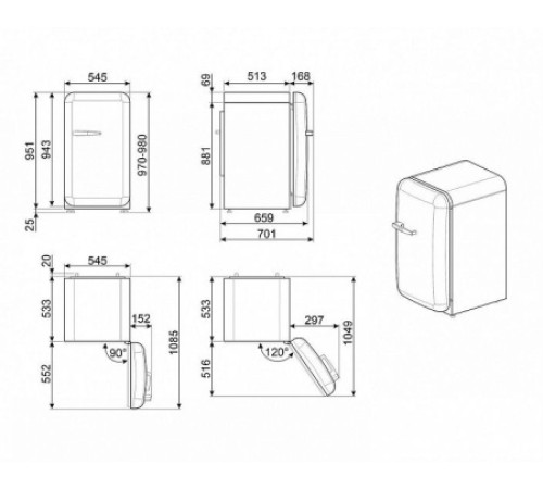 Холодильник SMEG FAB10RPG5