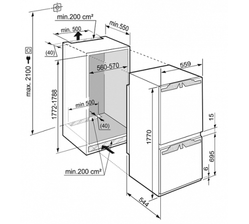 Холодильник встраиваемый LIEBHERR icbn 3356
