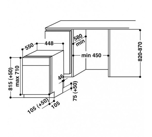 Встраиваемая посудомоечная машина WHIRLPOOL adgi 862 fd