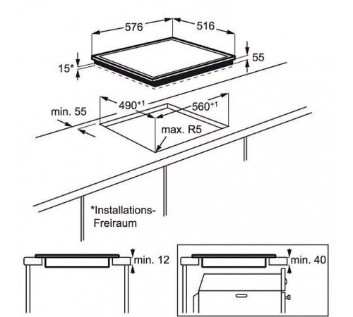 Поверхность AEG  hk563415xb