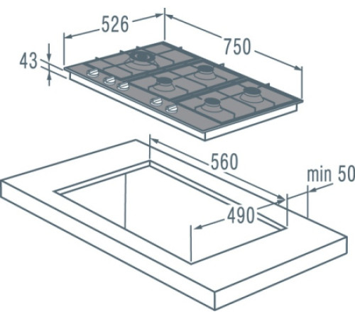 Газовая поверхность GORENJE GGS 75 WAX