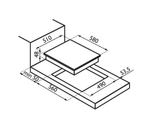Варочная поверхность ARDESIA pe 58 fe2f
