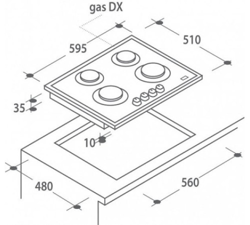 Газовая панель CANDY CVG 64 STGB