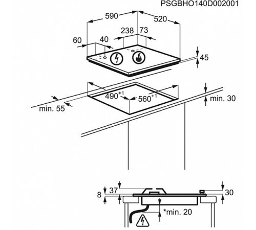 Поверхность AEG  hg569484nb