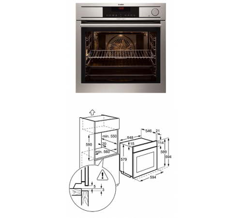 Духовой шкаф  AEG bs 731440 nm