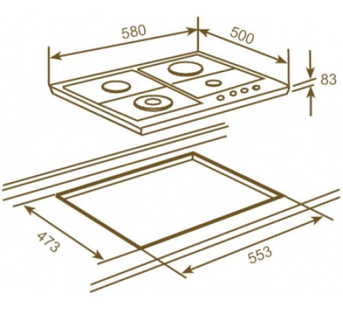Варочная панель THOR TH 60 4G AI AL CI 80250000