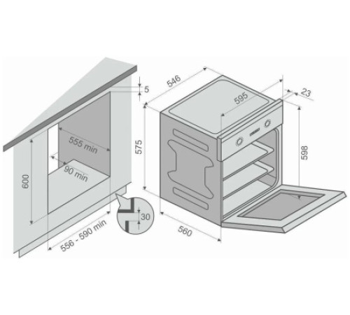 Духовой шкаф KONIGIN Flax 60 BK M6