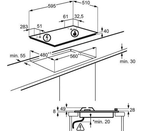 Варочная поверхность ELECTROLUX EGH6343RON