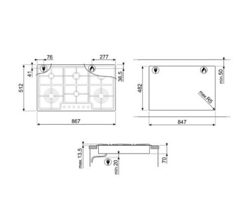 Варочная поверхность SMEG PGF962