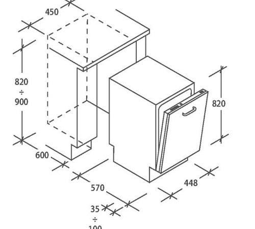 Посудомоечная машина Candy CDIJV 2T11453-07