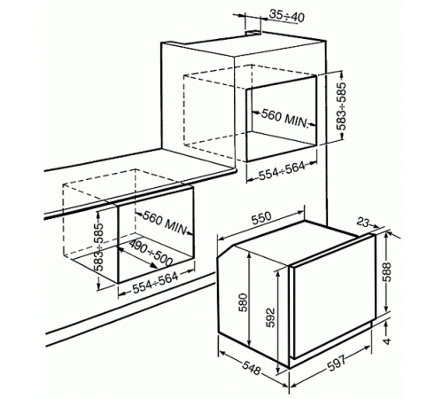 Газовый духовой шкаф SMEG sf6341gvx
