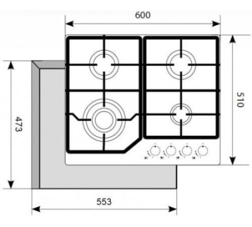 Газовая панель AKPO PGA 604 FXC
