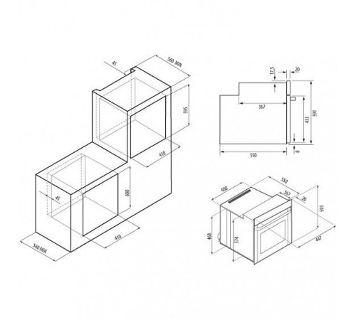 Духовой шкаф KRONA CORRENTE 45 BL