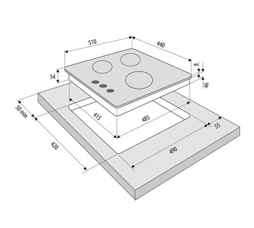 Варочная поверхность KRONA CORNIOLA 45 BL
