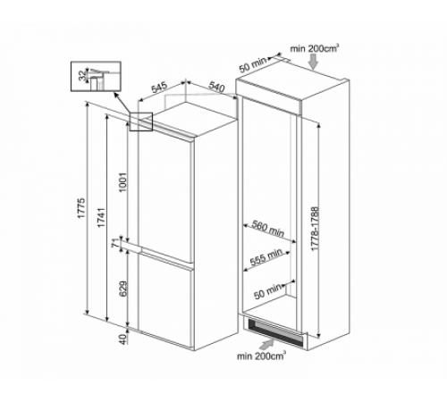 Холодильник SMEG C8175TNE