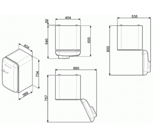 Минибар Smeg FAB5RPK