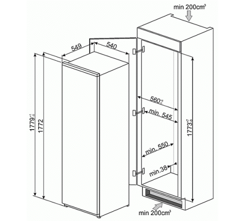 Холодильник SMEG  s7323lfep