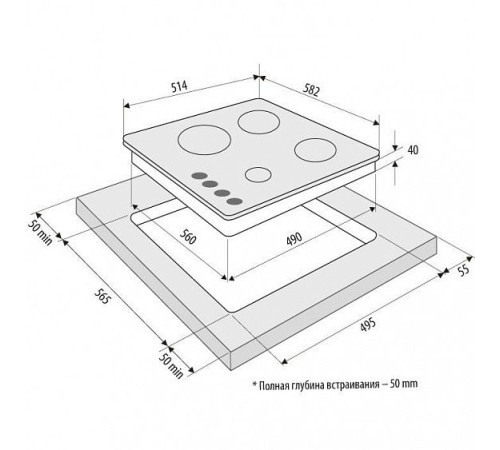 Варочная поверхность KRONA ALMA 60 BL