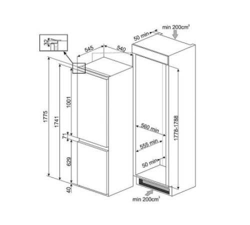 Холодильник SMEG C8174TNE